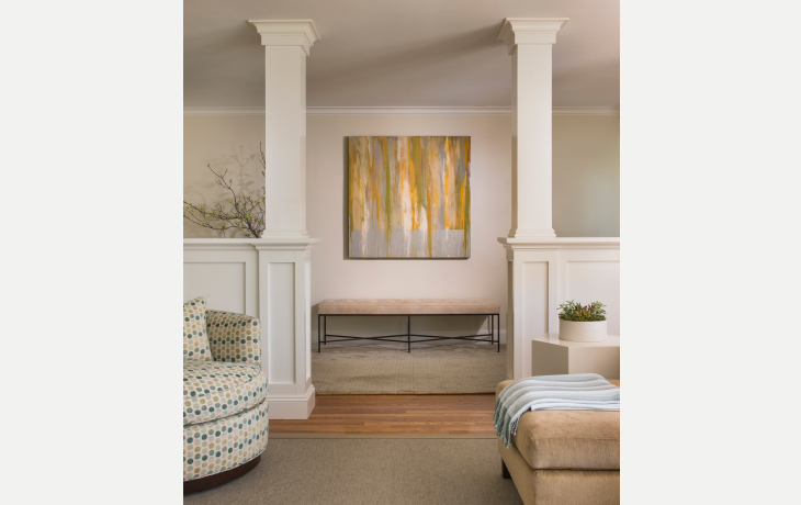Custom designed columns define living space by Blue Jay Design of Wellesley, MA