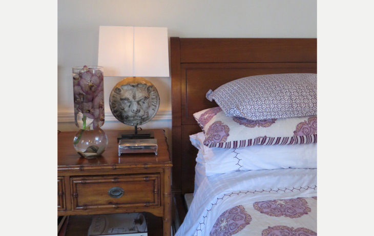 Antique cast-iron architectural detail re-purposed as a bedside lamp by Blue Jay Design of Wellesley, MA